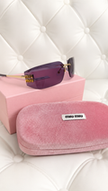 Purple and Black Rimless Sunglasses