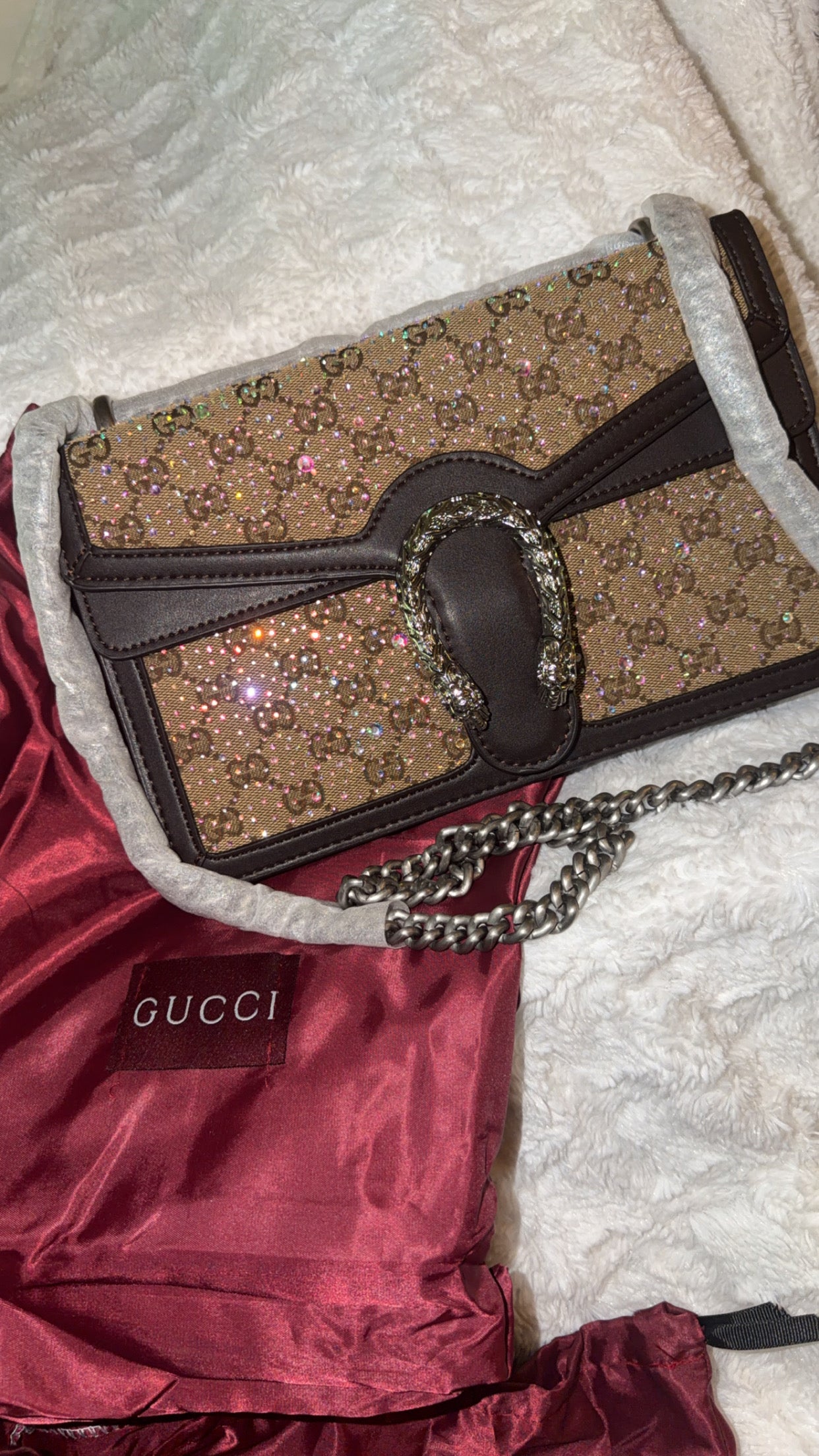 Crystal Brown Shoulder Bag