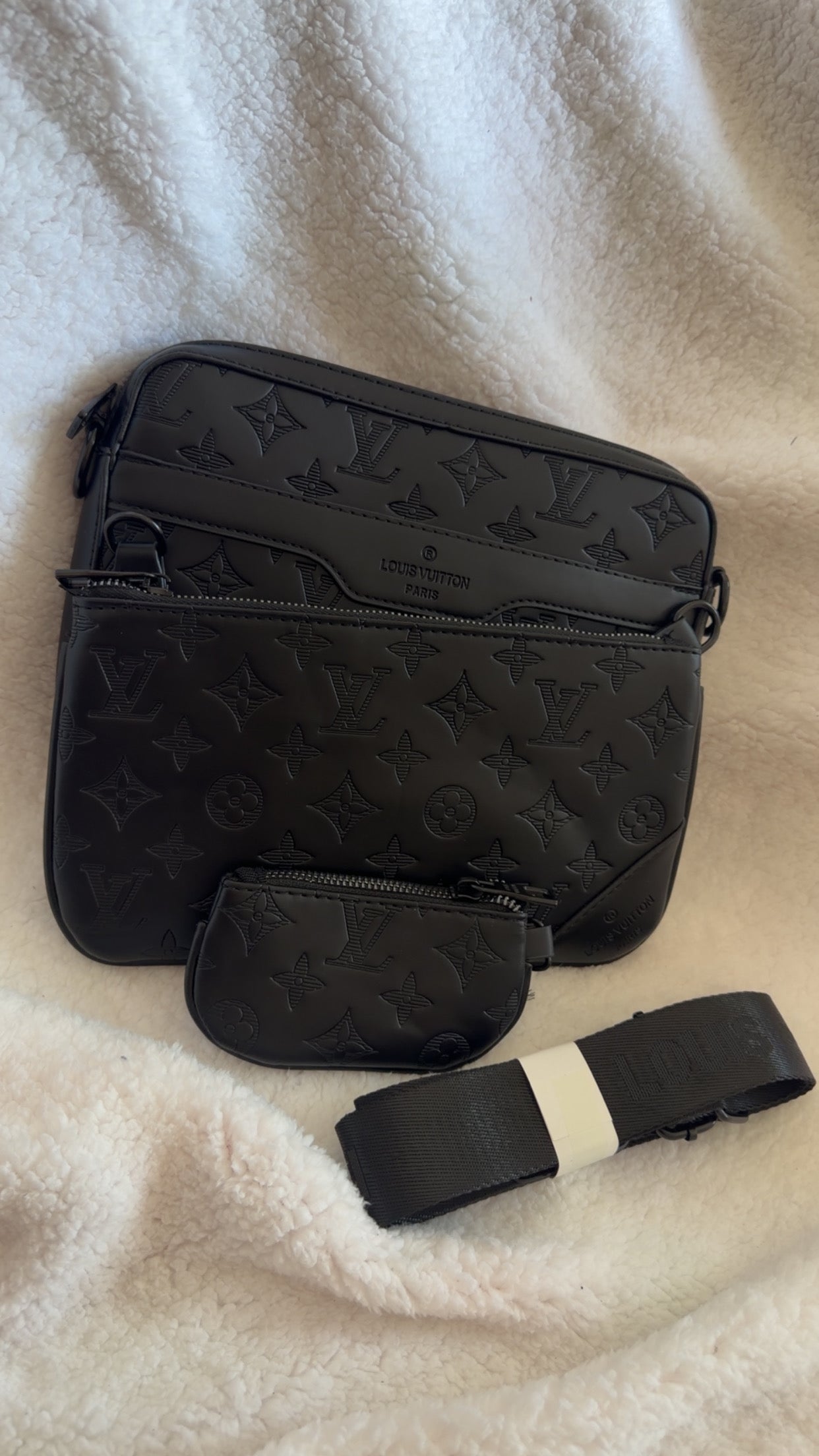 Black Monogram Trio Crossbody