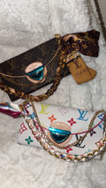 Monogram Chain phone Shoulder Bag – Brown and multicolor