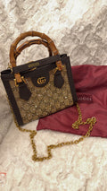 Crystal Bamboo Handle Mini Tote