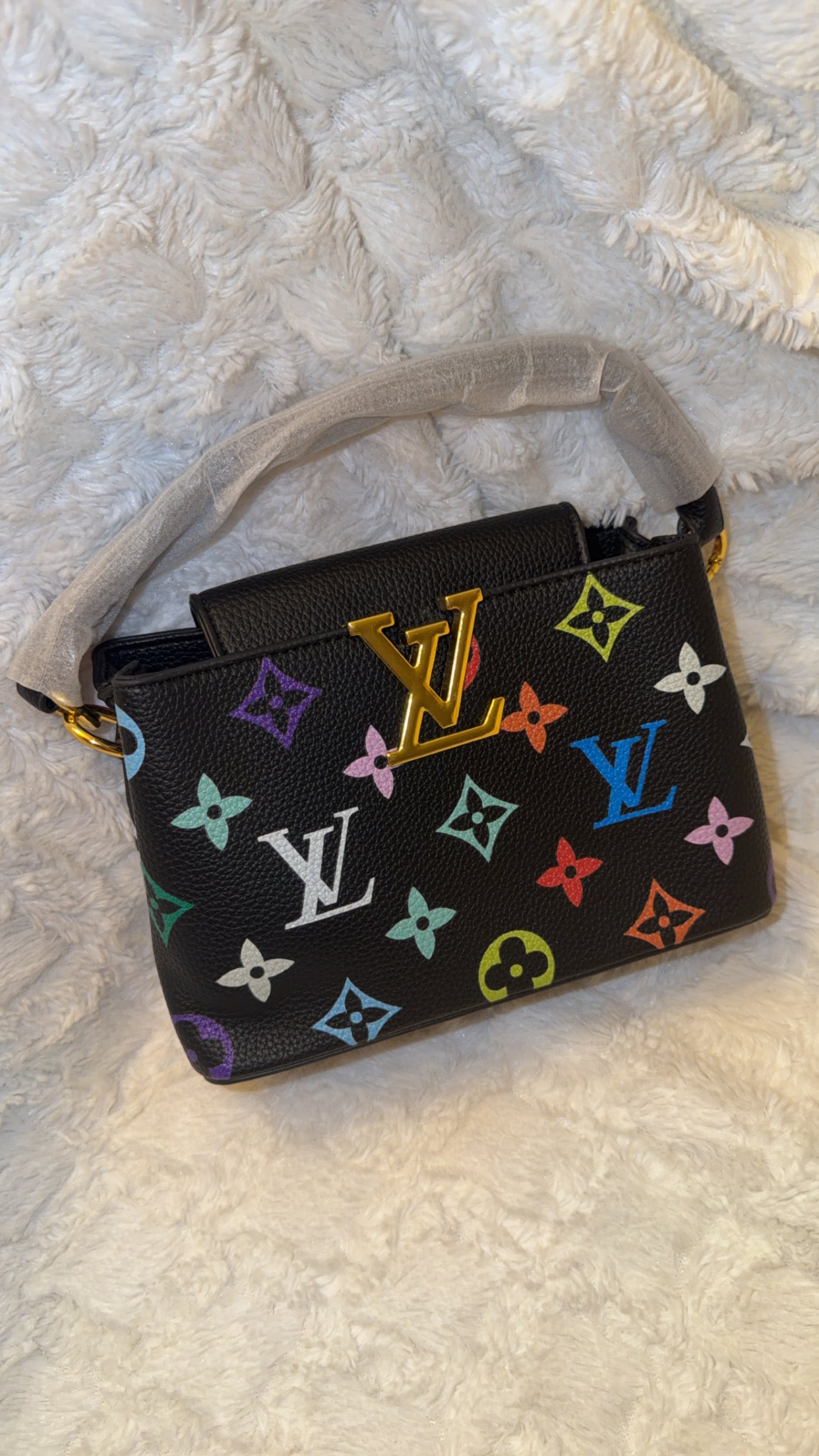 Black Multicolor Monogram Shoulder Bag