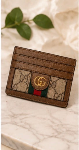 Brown Monogram Card Holder